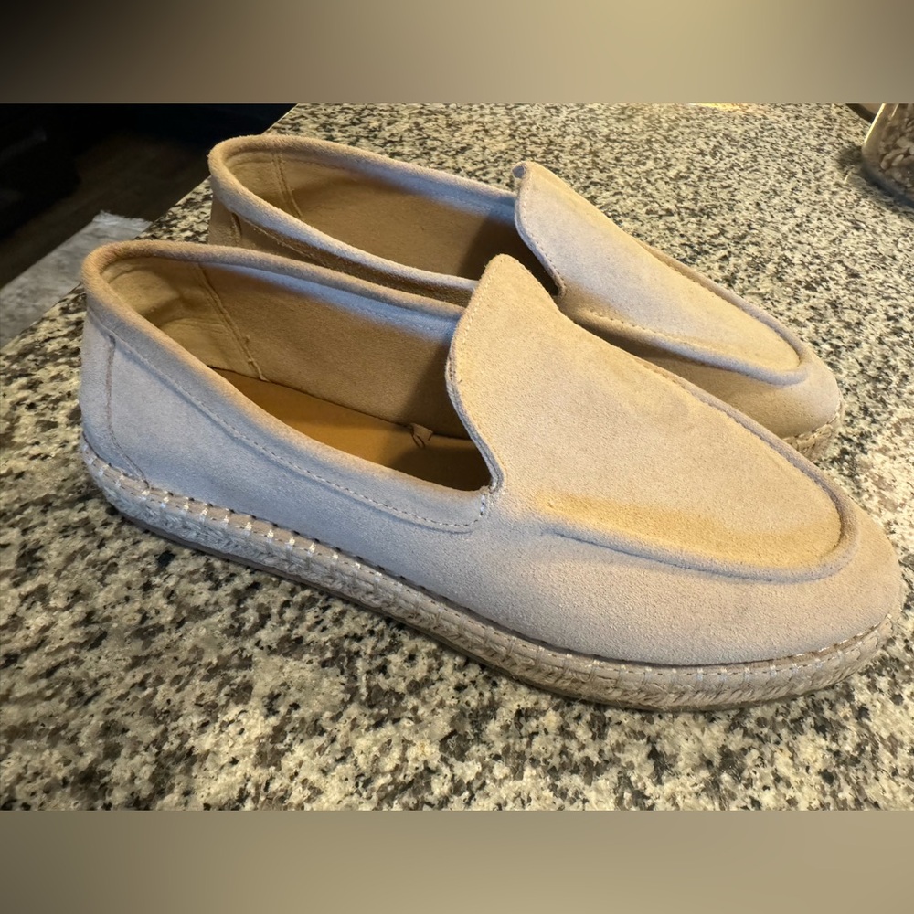 Zara Suede Jute Loafers Size 11